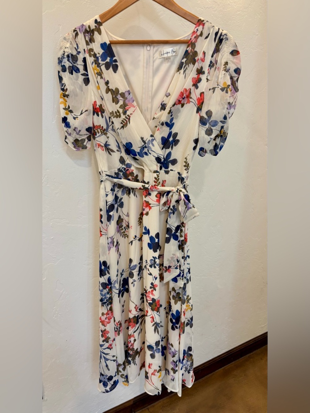 Harper Rose Short Sleeve Belted Floral Midi Dress